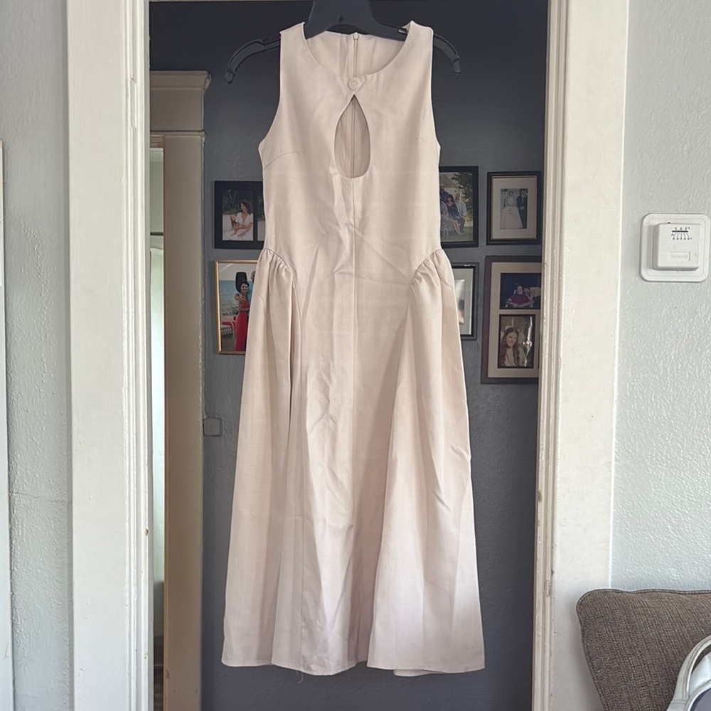 Vintage style Elegant Cream Sleeveless Dress